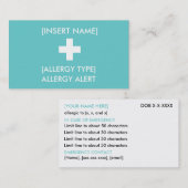 アレルギー警告ID/ICEカード 名刺 (正面/裏面)