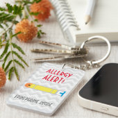 アレルギー警報の中のアドレナリンはパーソナライズからかいます キーホルダー (正面右)