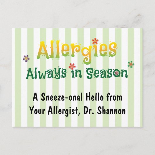 アレルギー – 常に季節 ポストカード (正面)