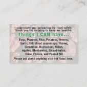 アレルゲンカード1 名刺 (裏面)