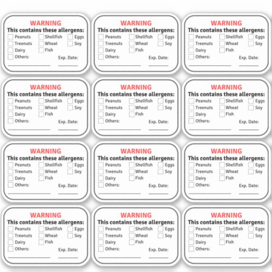 アレルゲン食品ラベル シール (正面)