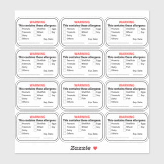 アレルゲン食品ラベル シール