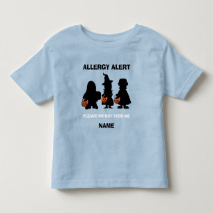 アレルパーソナライズされたギー警告ハロウィン食べ物を与えなし トドラーTシャツ
