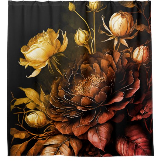 アレンジメントサビヴィンテージ花 シャワーカーテン (正面)