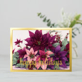 アレンジメントブルゴーニュパープルピーチ 箔シーズンカード (立ち正面)