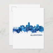 アレンタウンペンシルバニアスカイラインブルー インビテーションポストカード (正面/裏面)