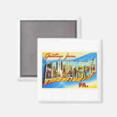 アレンタウンペンシルバニアPAヴィンテージ旅行記念品 マグネット (正面/裏面)