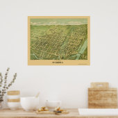 アレンタウンPAパノラママップ – 1879 ポスター (キッチン)