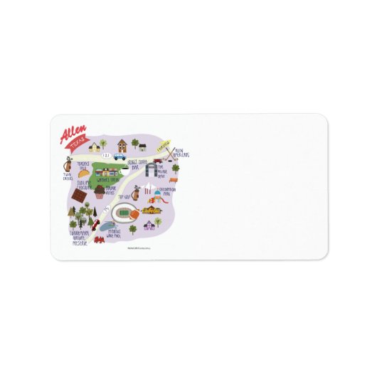 アレンテキサス州差出人住所ラベル ラベル (正面)