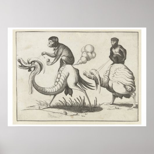 アレント・ヴァン・ボルテンの「類人猿に乗る怪物」 ポスター (正面)