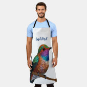 アレ鮮やかンのハミングバ絵を描ード エプロン (着用した状態)