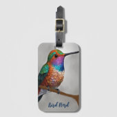 アレ鮮やかンのハミングバ絵を描ード ラゲッジタグ (正面縦)