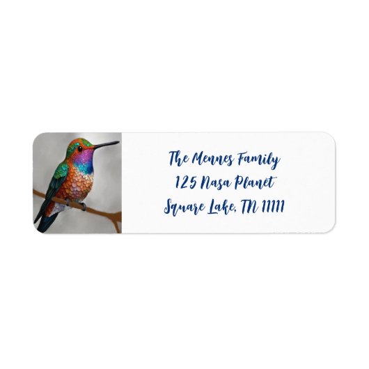 アレ鮮やかンのハミングバ絵を描ード ラベル (正面)