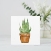 アロエの植木鉢 フラットグリーティングカード カード (スタンド正面)