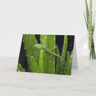 アロエの植物のAnoleのトカゲ カード