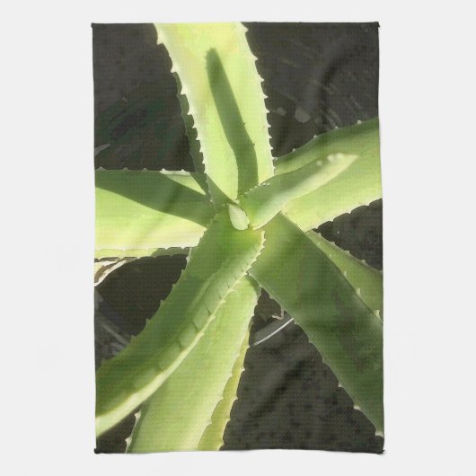 アロエの植物 キッチンタオル (縦)
