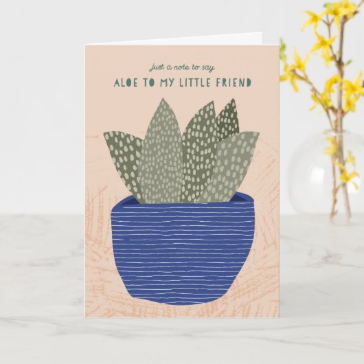 アロエは私の小さな友人アロエヴェラグリーティングカード カード (黄色い花)