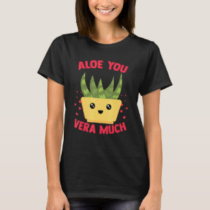 アロエをあなたに アロエベラ ハート型 庭師 Tシャツ