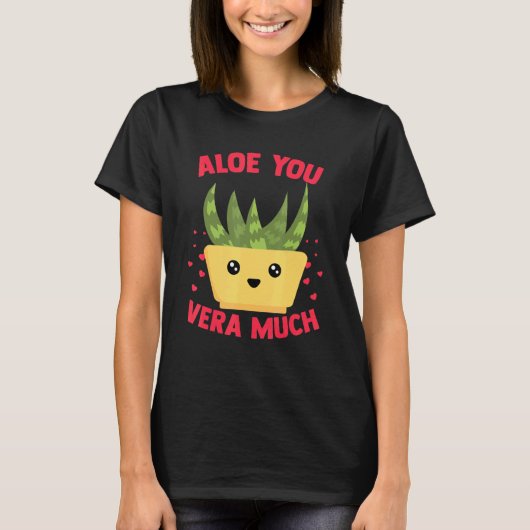 アロエをあなたに アロエベラ ハート型 庭師 Tシャツ (正面)