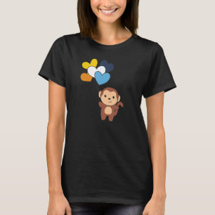 アロエスフラッグバルーンハートプライドLgbtqモンキー Tシャツ