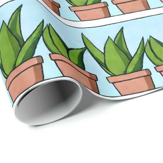 アロエベラの棚植物アイアート ラッピングペーパー (ロールコーナー)