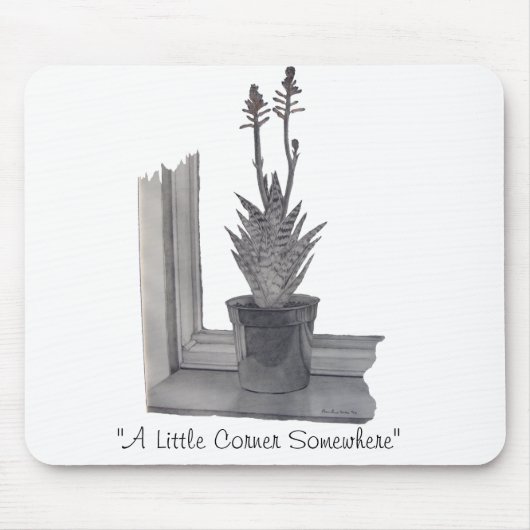 アロエベラポット植物の現実主義者の静物生活スケッチ マウスパッド (正面)