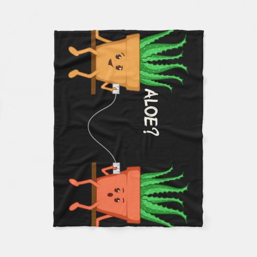 アロエベラ理容師 フリースブランケット (正面)