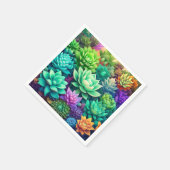 アロエヴェラと多肉色コラージュ スタンダードカクテルナプキン (角)