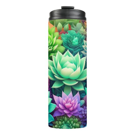 アロエヴェラと多肉色コラージュ タンブラー (正面)