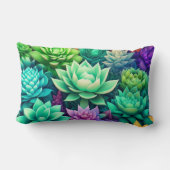 アロエヴェラと多肉色コラージュ ランバークッション (裏面)