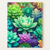 アロエヴェラと多肉酒コラージュパーソナライズされた プランナー手帳 (裏面)