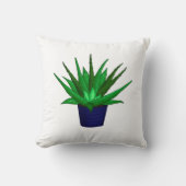 アロエヴェラ手描き植物 クッション (正面)