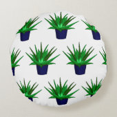 アロエヴェラ手描き植物 ラウンドクッション (裏面)