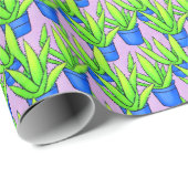 アロエヴェラ植物パターン織物 ラッピングペーパー (ロールコーナー)