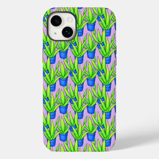 アロエヴェラ植物パターン織物 Case-Mate iPhoneケース (裏面)