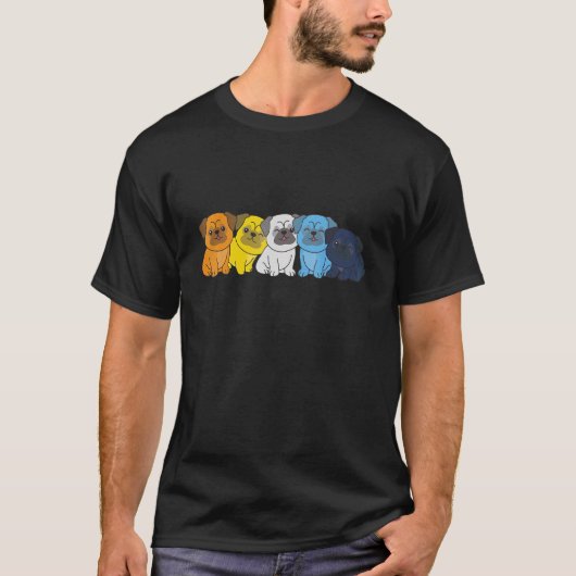 アロエースフラグ プライド LGBTQ 犬 アロエース パグ Tシャツ (正面)