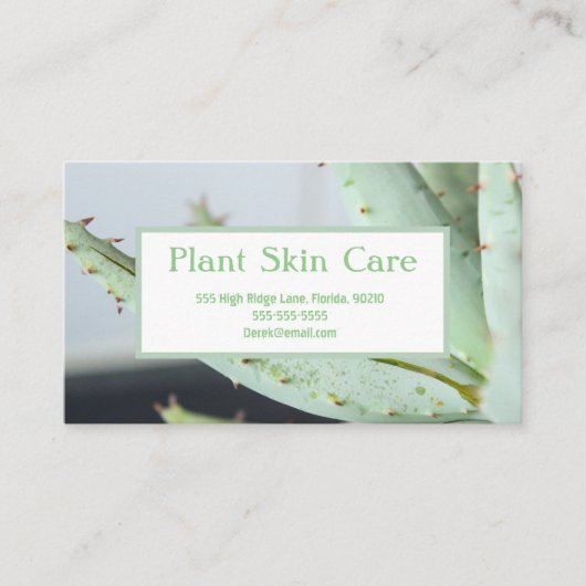 アロエ気に皮 名刺 (正面)
