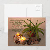 アロエ、キャンドル、川の石 | 幸福の名言 ポストカード (正面/裏面)