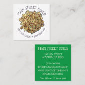 アロオゴビインディアンフードレストランキュイジーヌ スクエア名刺 (正面/裏面)