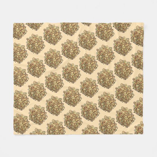 アロオゴビポテトカリフラワーインディアンフードキュイジーヌ フリースブランケット (正面(横))