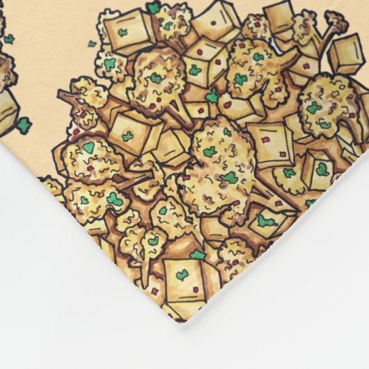 アロオゴビポテトカリフラワーインディアンフードキュイジーヌ フリースブランケット (角)