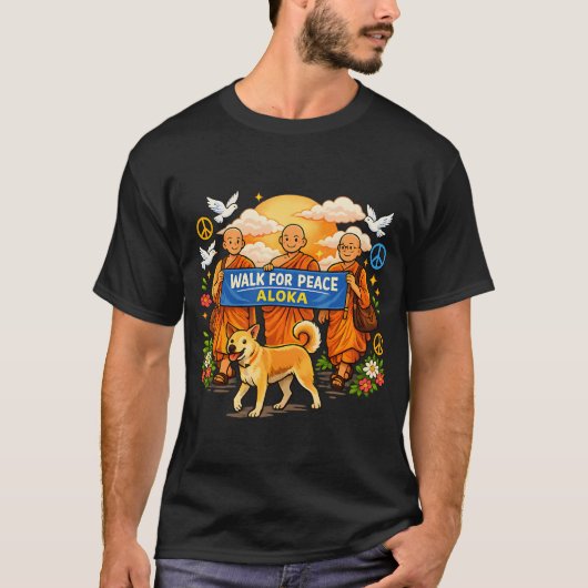 アロカと平和のための歩行の僧侖たち Tシャツ (正面)