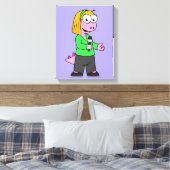 アロサウルスのニュース記者のイラストレーション。 キャンバスプリント (インサイチュ (寝室))