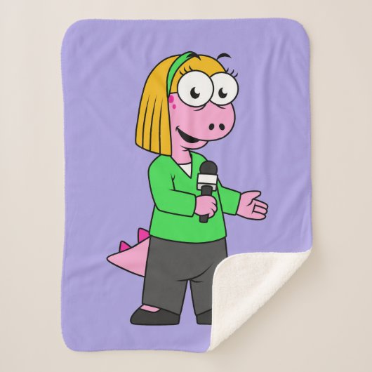 アロサウルスのニュース記者のイラストレーション。 シェルパブランケット (正面)