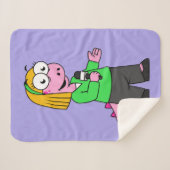 アロサウルスのニュース記者のイラストレーション。 シェルパブランケット (正面(横))