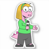 アロサウルスのニュース記者のイラストレーション。 シール (正面)