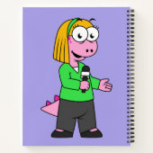 アロサウルスのニュース記者のイラストレーション。 ノートブック (裏面)