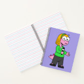 アロサウルスのニュース記者のイラストレーション。 ノートブック (内部)