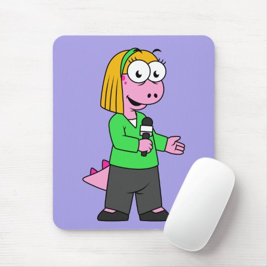 アロサウルスのニュース記者のイラストレーション。 マウスパッド (マウス)