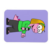 アロサウルスのニュース記者のイラストレーション。 マグネット (横)